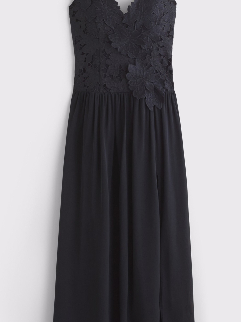 Abercrombie & Fitch Black Floral Appliqué Maxi Dress